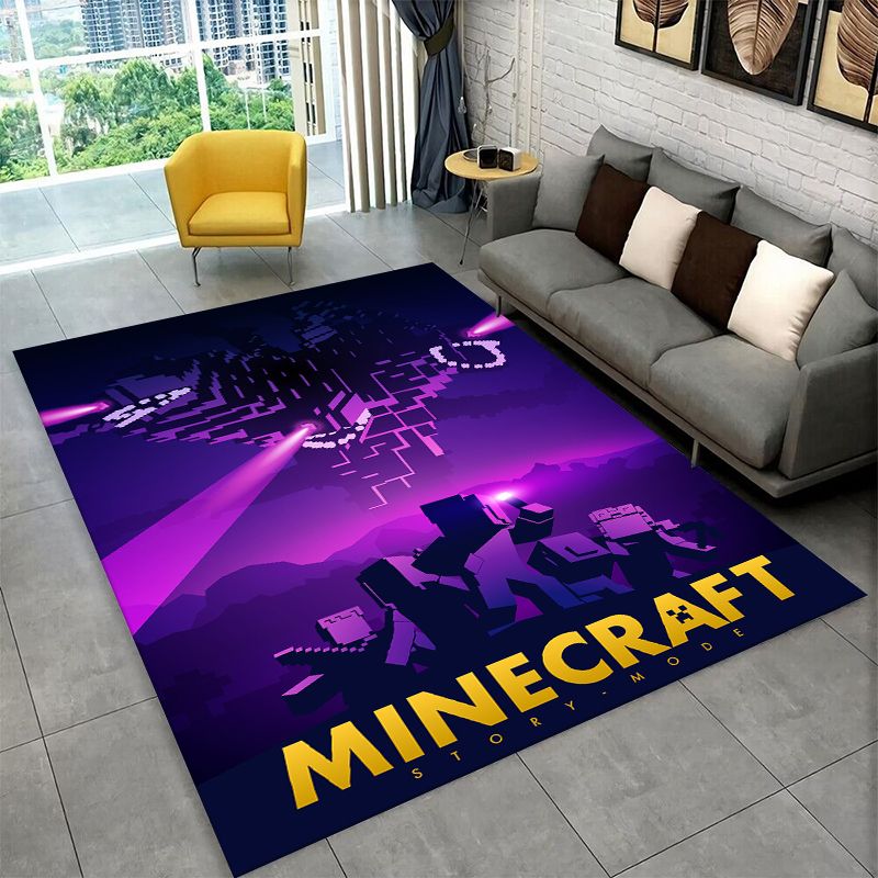 Kids Outdoor Mat - Cartoon S-Sandbox Pixel Bulding Game Non-Slip