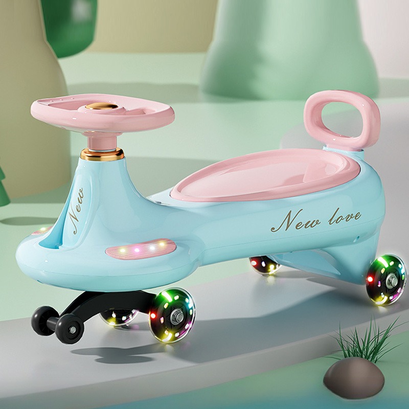 Ride On Toy Car - Cute Kids Swing Wiggle Car Anti-Tip