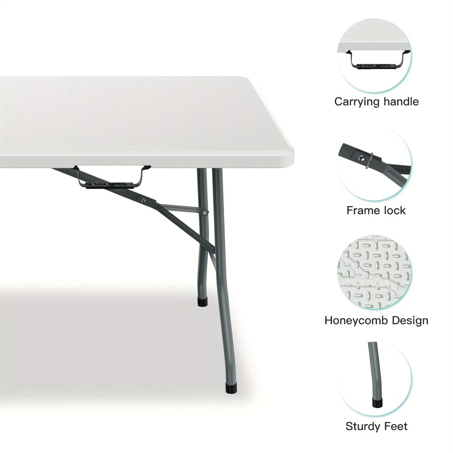 6FT Spacious Plastic Folding T - Kids Outdoor Folding Table ulasan dan harga