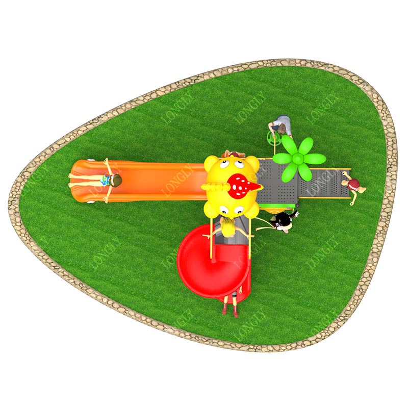 Commercial Plastic Slide 450x2 - Kids Outdoor Park ulasan dan harga