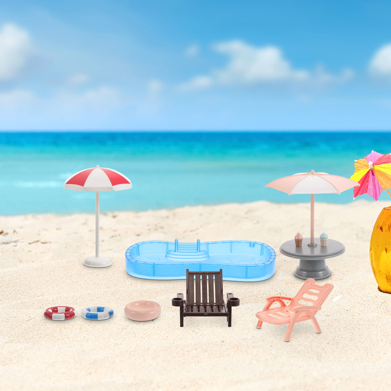1Set Miniature Dollhouse Swimm - Kids Outdoor Doll House ulasan dan harga