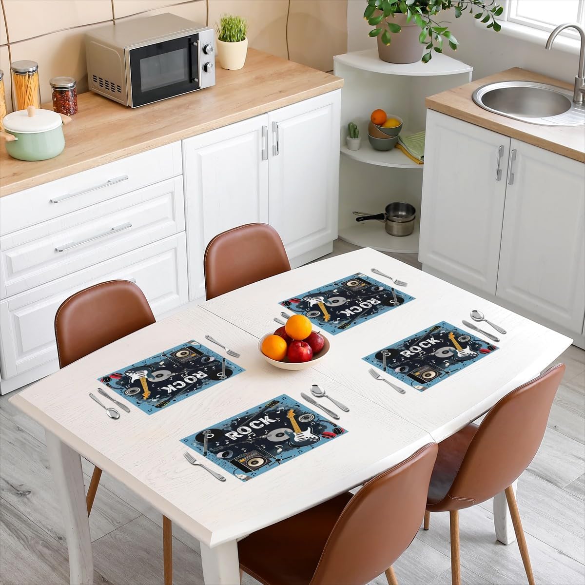 Rock Music Placemats Set of 4  - Kids Outdoor Mat ulasan dan harga