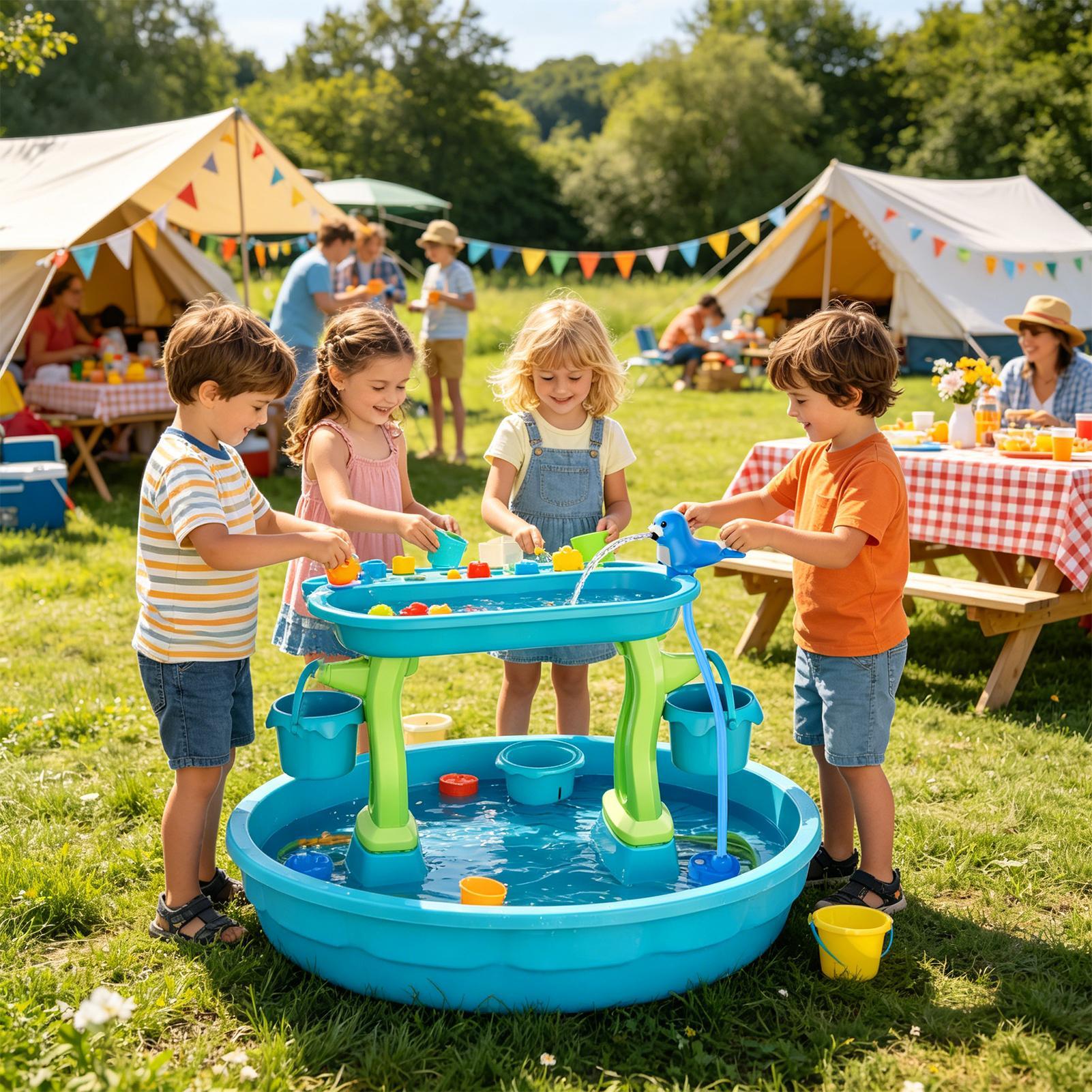 Rechargeable Water Table Spray - Kids Outdoor Folding Table ulasan dan harga