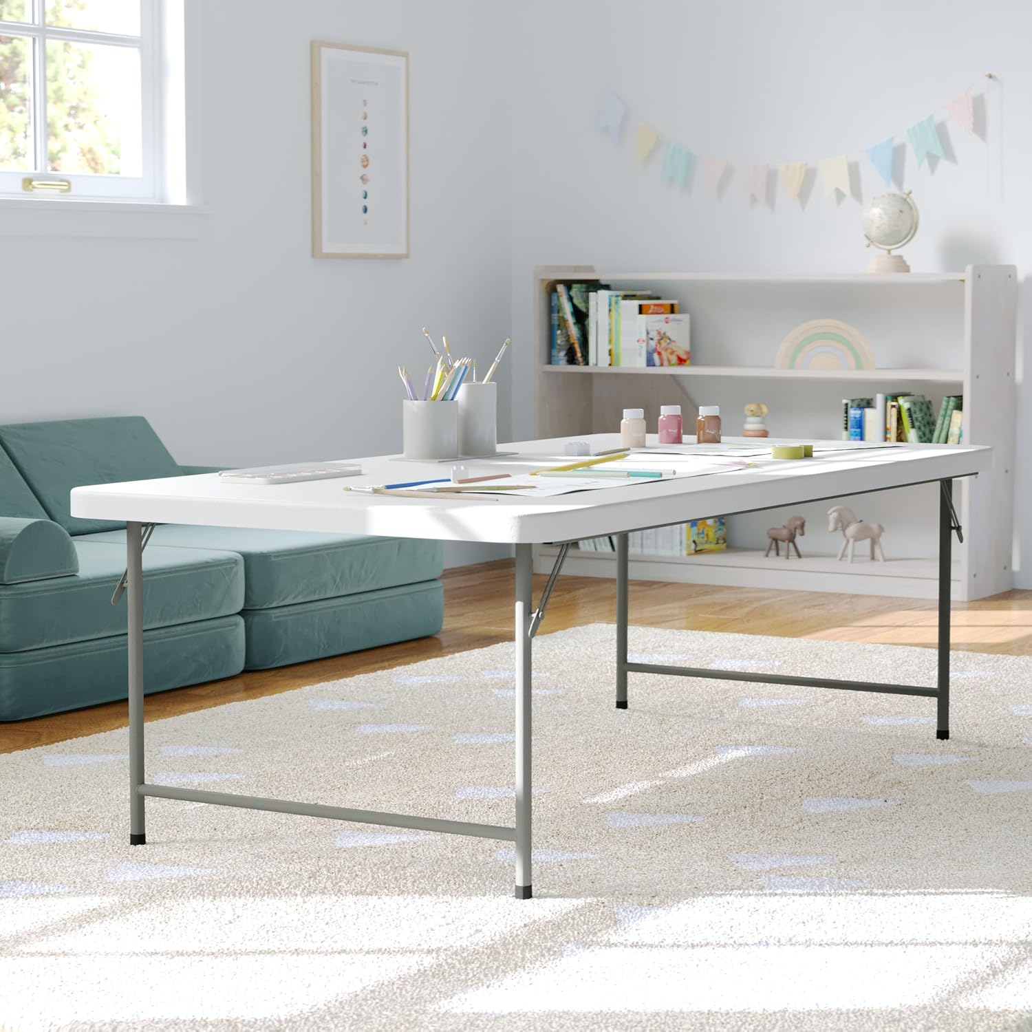 Kids 4.93ft Plastic Folding Ta - Kids Outdoor Folding Table ulasan dan harga