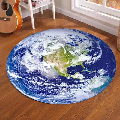 Galaxy Earth Moon Round Carpet - Kids Outdoor Mat ulasan dan harga
