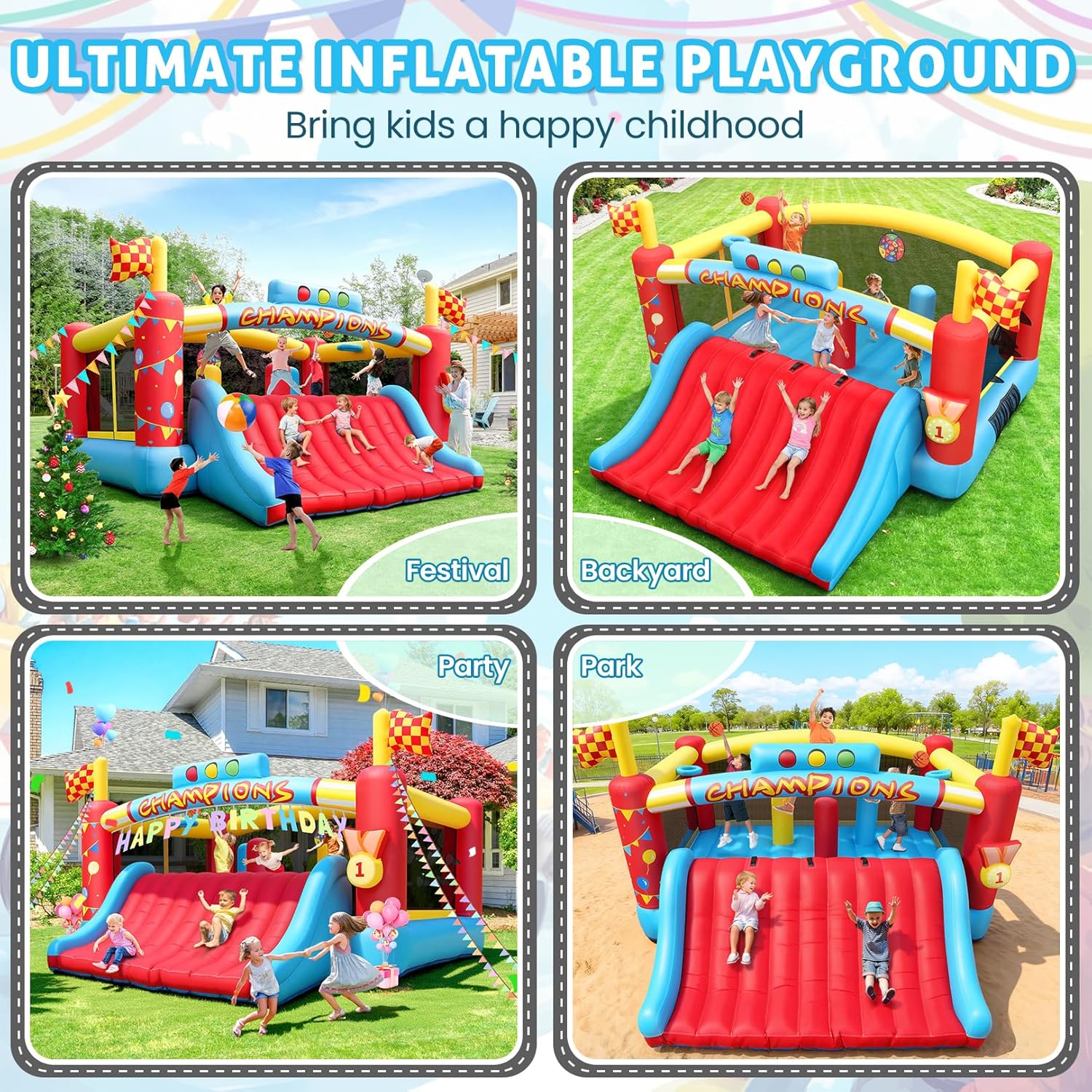 13FT Big Inflatable Bounce Hou - Kids Outdoor Park ulasan dan harga