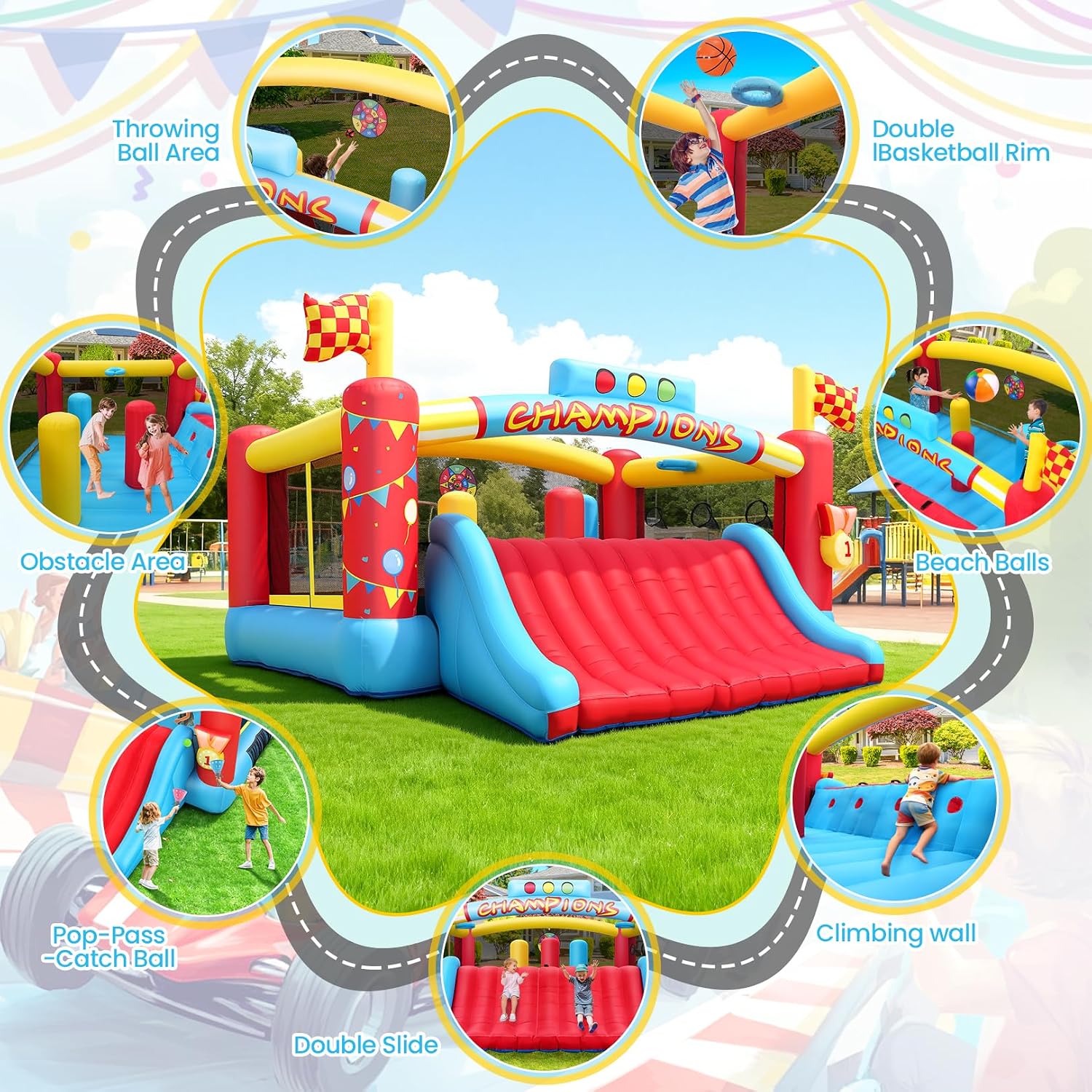 13FT Big Inflatable Bounce Hou - Kids Outdoor Park ulasan dan harga