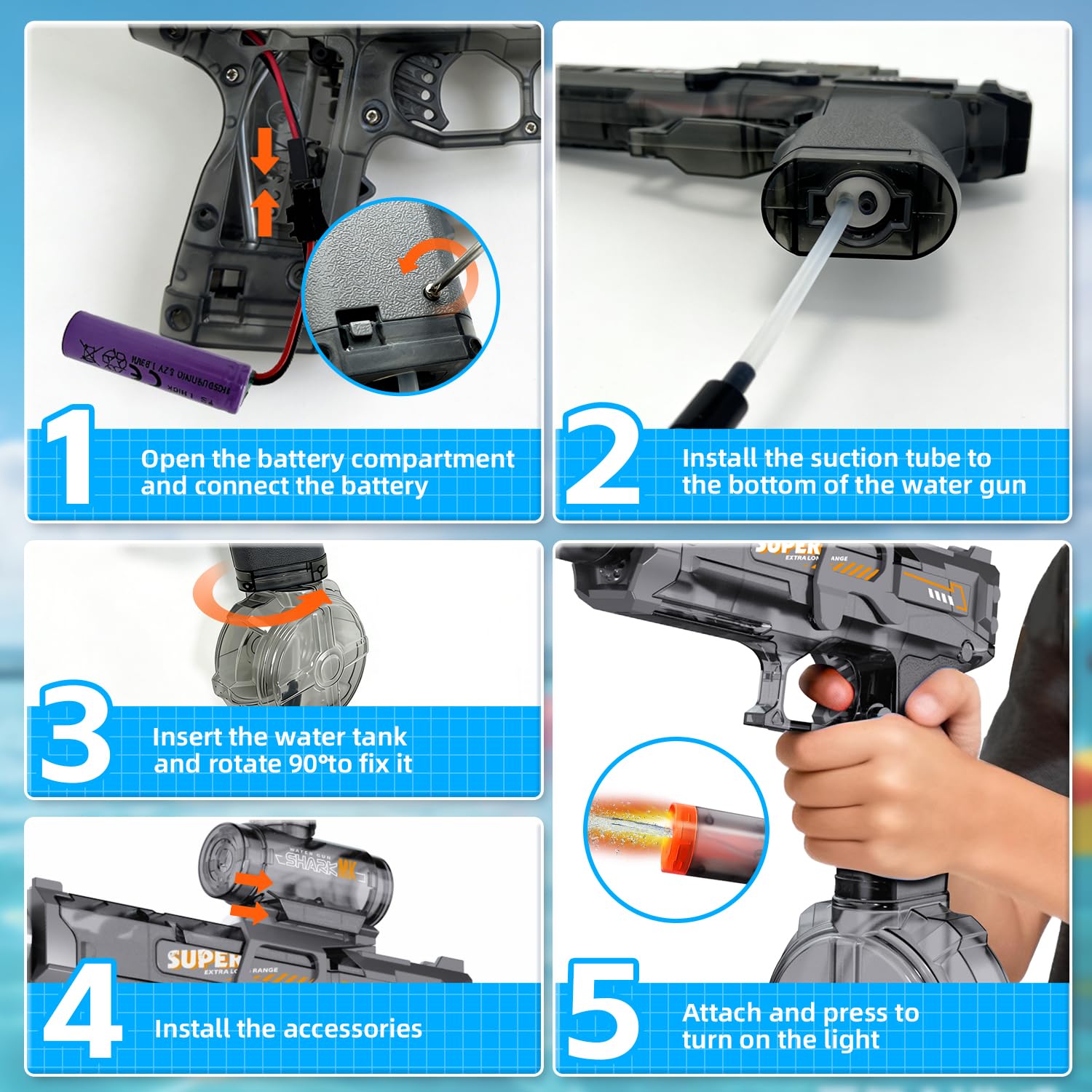 Electric Water Gun for Kids Ad - Water Gun Soaker ulasan dan harga